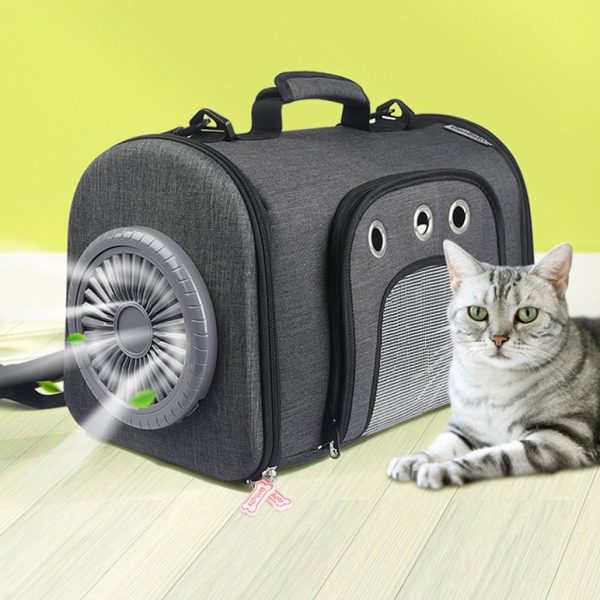 Pet Out Bag With Fan Side Mesh Ventilation
