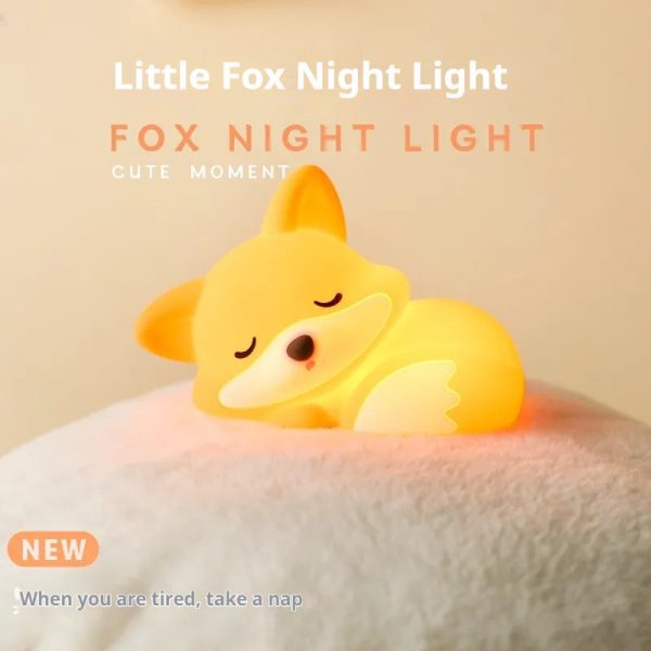 Fox USB Rechargeable Bedroom Creative Cartoon Small Night Lamp