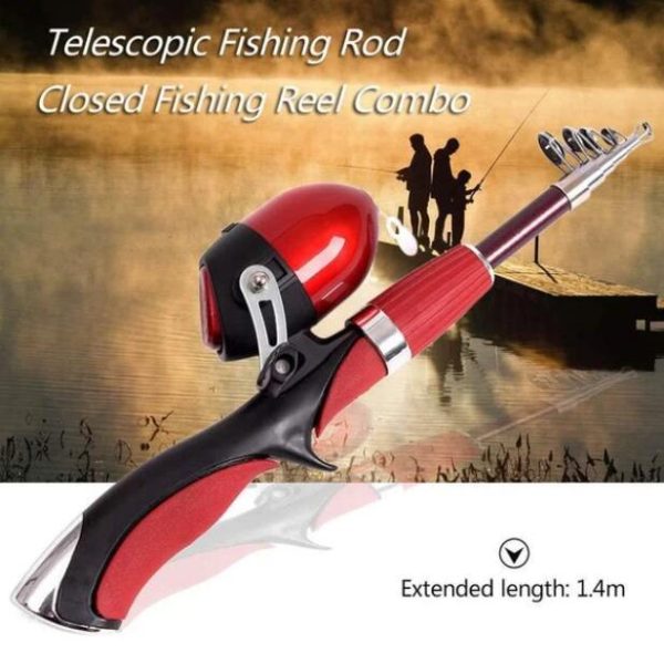 Portable Gun-type Inner Reel Ice Fishing Closed Fishing  Road Rod Set