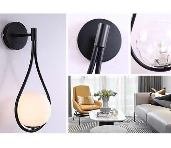 Nordic Bedroom Bedside Led Wall Lamp Golden Personality Home Lighting