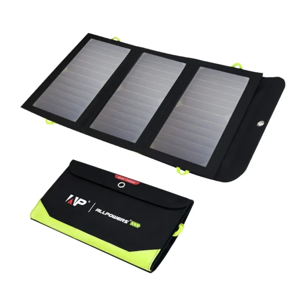 ALL POWERS Flexible Foldable Solar Panel 5V 18V High Efficiency Solar Battery Charger 21W Solar Phone Charger for Travel Iphone