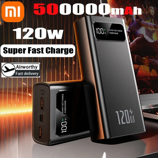 Xiaomi 50000mAh Power Bank Ultra Large Capacity 120W Super Fast Charging Portable External Battery With LED Digital Display