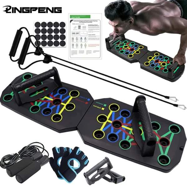 Push-up Board Set Portable Multifunctional Push-up Bar Foldable Fitness Equipment For Chest Abdomen Arms/Back Training